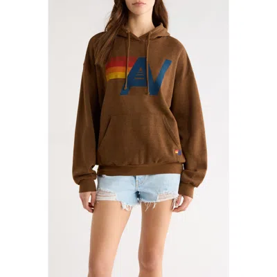 Aviator Nation Logo Hoodie In Brown