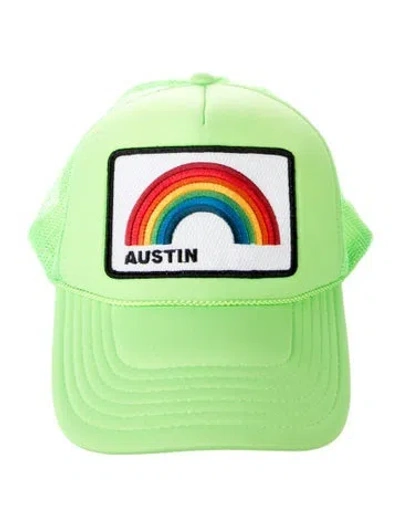 Pre-owned Aviator Nation Logo Patch Nylon Trucker Hat In Green