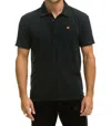 Aviator Nation Short Sleeve Polo In Charcoal In Black