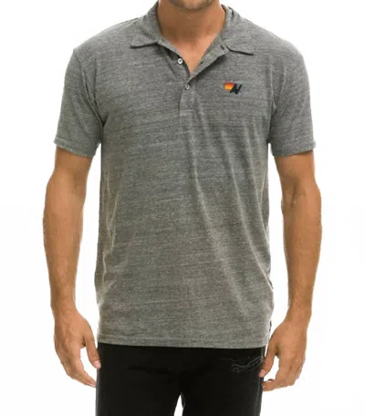 Aviator Nation Logo Polo Shirt In Heather Grey In Gray