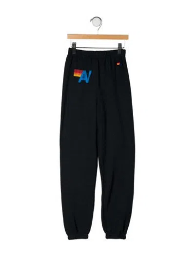Pre-owned Aviator Nation Kids' Logo Print Sweatpants In Grey