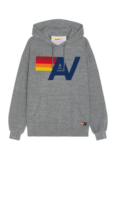 Aviator Nation Logo Pullover Hoodie In 麻灰色