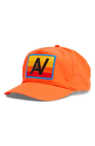 Aviator Nation Logo Rainbow Baseball Cap In Neon Orange