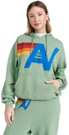 Aviator Nation Logo Stitch Pullover Hoodie Sage