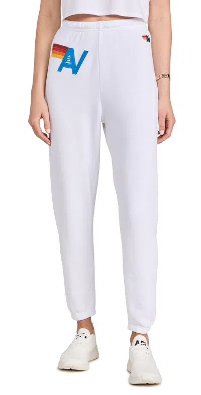 Aviator Nation Logo Stitch Sweatpants White