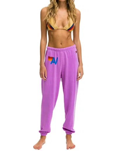 Aviator Nation Logo Sweatpant In Neon Purple In Multi