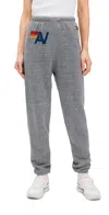 Aviator Nation Nation Logo Sweatpant In Heather Grey In Heather Grey