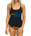 Aviator Nation Logo Tank Top In Charcoal In Pink