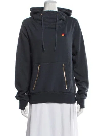 Pre-owned Aviator Nation Long Sleeve Hoodie In Gray