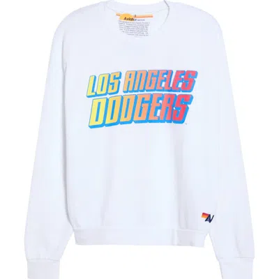 Aviator Nation Los Angeles Dodgers Graphic Sweatshirt In White