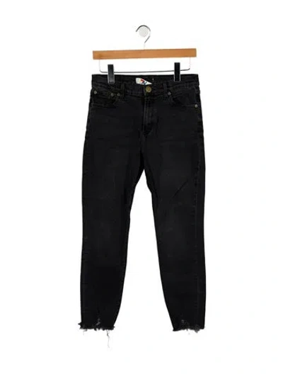 Pre-owned Aviator Nation Mid-rise Skinny Leg Jeans In Black