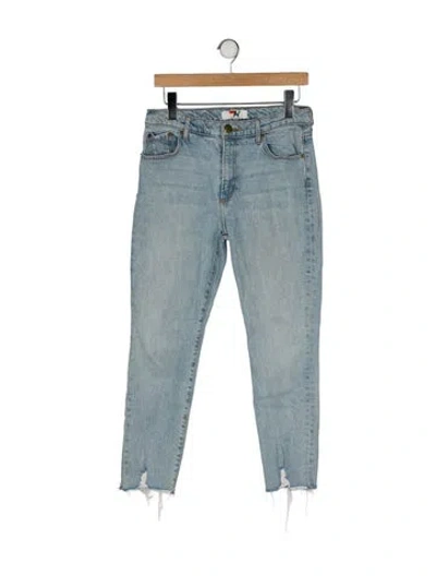 Pre-owned Aviator Nation Mid-rise Skinny Leg Jeans In Blue