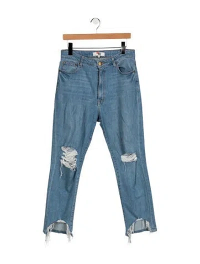 Pre-owned Aviator Nation Mid-rise Straight Leg Jeans In Blue