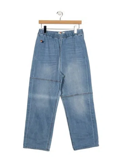 Pre-owned Aviator Nation Mid-rise Wide Leg Jeans In Blue