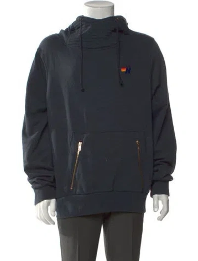Pre-owned Aviator Nation Mock Neck Long Sleeve Hoodie In Grey