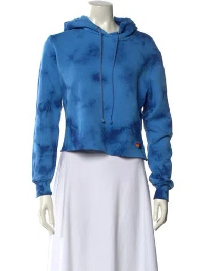 Pre-owned Aviator Nation Mock Neck Long Sleeve Sweatshirt In Blue