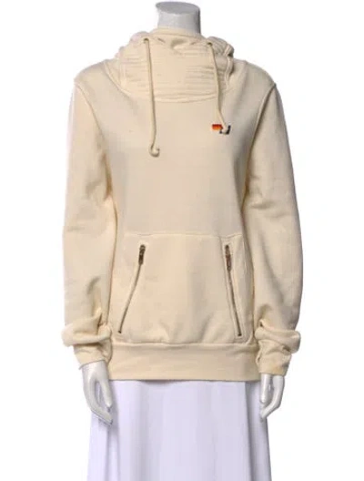 Pre-owned Aviator Nation Mock Neck Long Sleeve Sweatshirt In Neutral