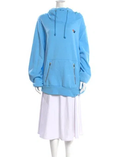 Pre-owned Aviator Nation Mock Neck Sweater In Blue