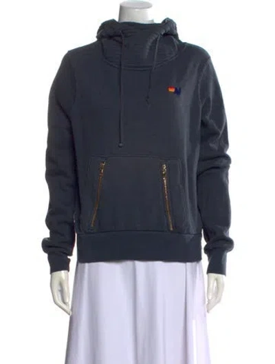 Pre-owned Aviator Nation Mock Neck Sweater In Blue