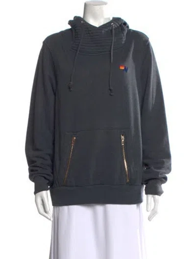 Pre-owned Aviator Nation Mock Neck Sweater In Blue