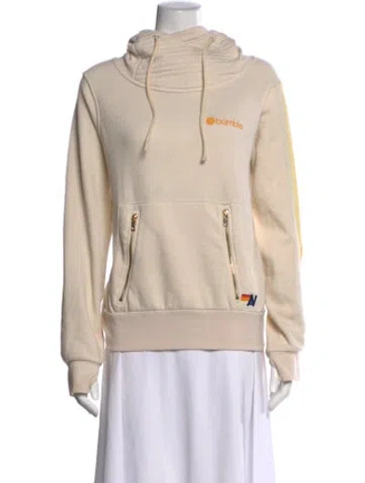 Pre-owned Aviator Nation Mock Neck Sweater In Neutral