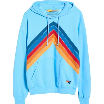 Aviator Nation Mountain Stitch Chevron Hoodie In Blue