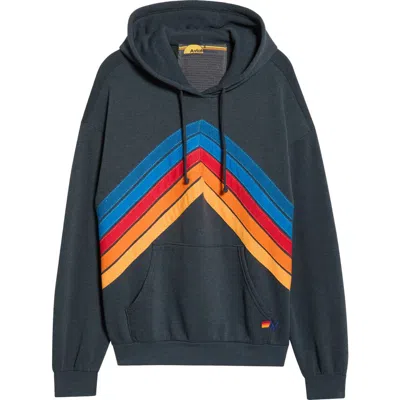 Aviator Nation Mountain Stitch Chevron Hoodie In Gray