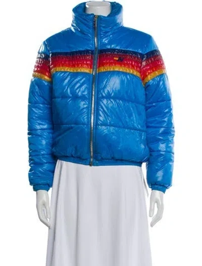 Pre-owned Aviator Nation Nylon Bomber Jacket In Blue
