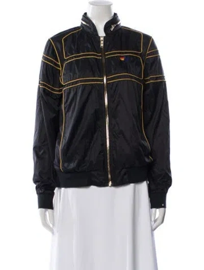 Pre-owned Aviator Nation Nylon Colorblock Pattern Bomber Jacket In Multi