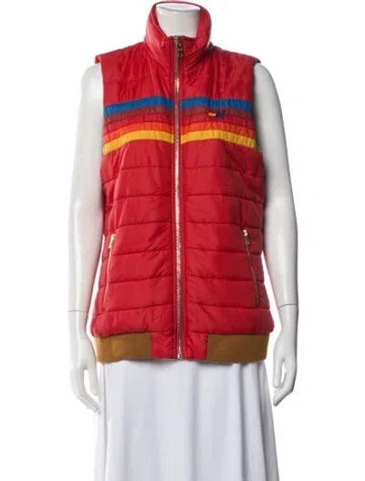 Pre-owned Aviator Nation Nylon Graphic Print Vest In Red