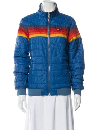 Pre-owned Aviator Nation Nylon Printed Jacket In Blue