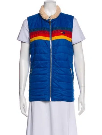 Pre-owned Aviator Nation Nylon Striped Vest In Blue