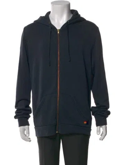 Pre-owned Aviator Nation Open Front Long Sleeve Hoodie In Blue