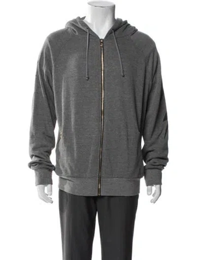 Pre-owned Aviator Nation Open Front Long Sleeve Hoodie In Grey