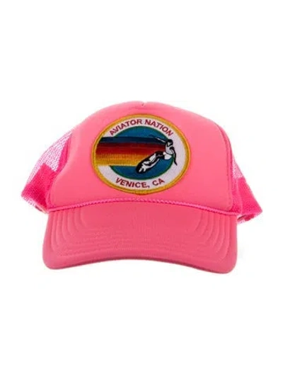 Pre-owned Aviator Nation Padded Solid Trucker Hat In Pink