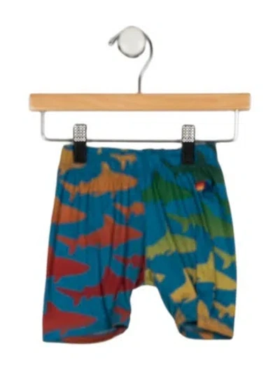 Pre-owned Aviator Nation Babies' Pattern Print Embroidered Shorts In Blue