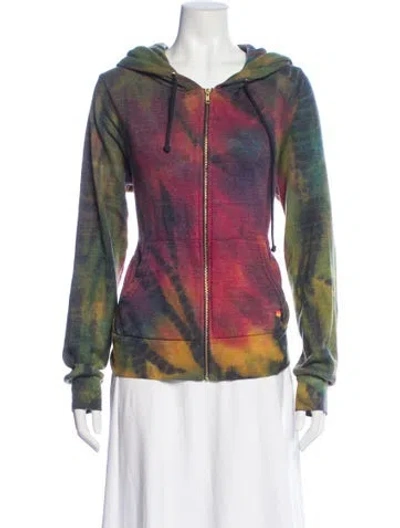 Pre-owned Aviator Nation Plaid Print Bateau Neckline Sweater In Green