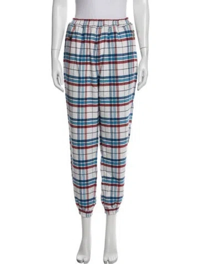 Pre-owned Aviator Nation Plaid Print Lounge Set In Neutrals
