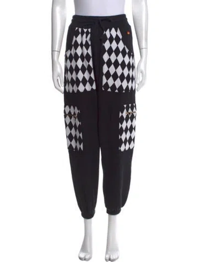Pre-owned Aviator Nation Plaid Print Straight Leg Pants In Black