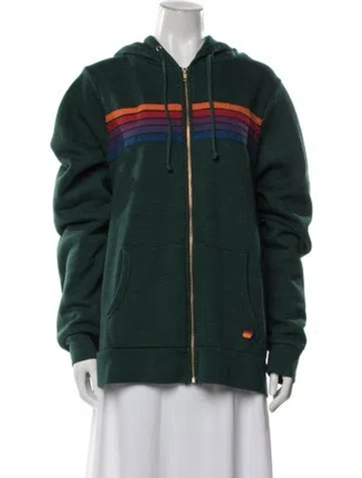 Pre-owned Aviator Nation Plaid Print Top In Green