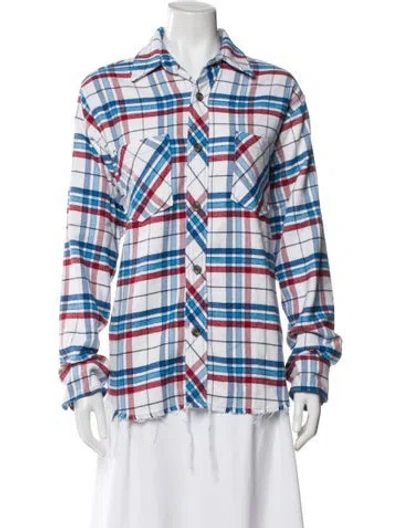 Pre-owned Aviator Nation Plaid Print V-neck Sweater In Multi