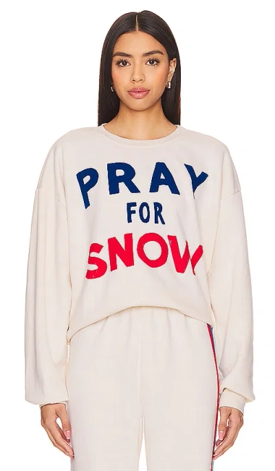 Aviator Nation Pray For Snow Crewneck Sweatshirt In 复古白色