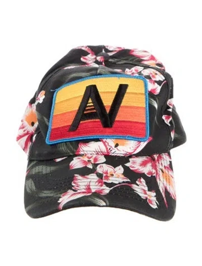 Pre-owned Aviator Nation Printed Baseball Cap In Black