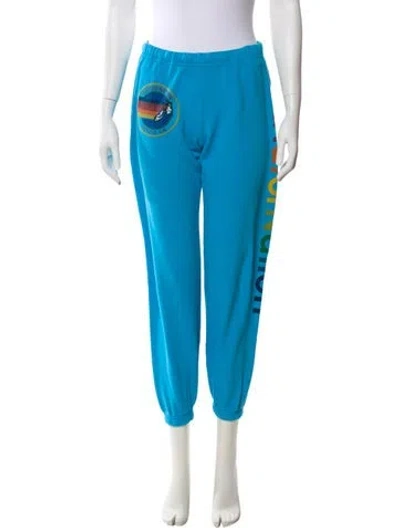 Pre-owned Aviator Nation Printed Embroidered Accent Sweatpants In Blue