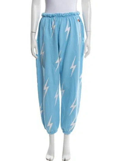 Pre-owned Aviator Nation Printed Embroidered Accent Sweatpants In Blue