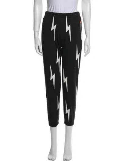 Pre-owned Aviator Nation Printed Embroidered Accent Sweatpants In Gray