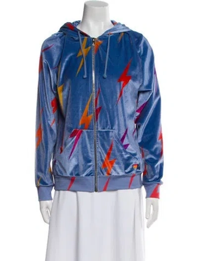 Pre-owned Aviator Nation Printed Jacket In Blue