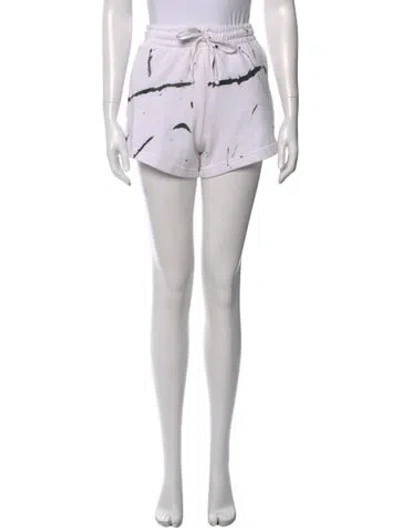Pre-owned Aviator Nation Printed Mini Shorts In White