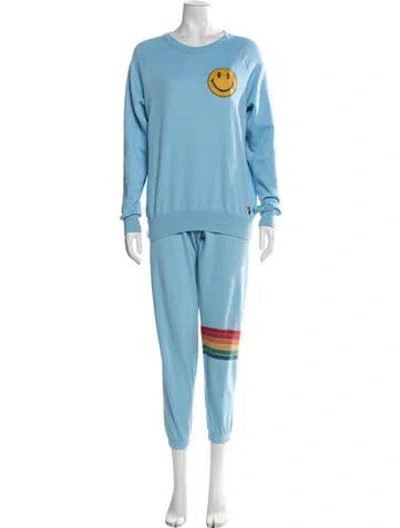 Pre-owned Aviator Nation Printed Pant Set In Blue