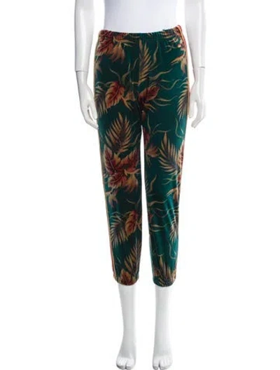 Pre-owned Aviator Nation Printed Skinny Leg Pants In Green